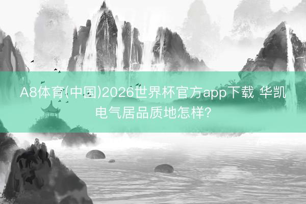 A8体育(中国)2026世界杯官方app下载 华凯电气居品质地怎样？