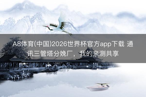 A8体育(中国)2026世界杯官方app下载 通讯三管塔分娩厂,我的亲测共享