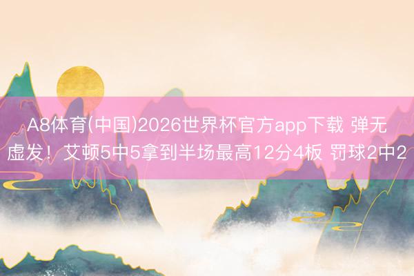 A8体育(中国)2026世界杯官方app下载 弹无虚发！艾顿5中5拿到半场最高12分4板 罚球2中2