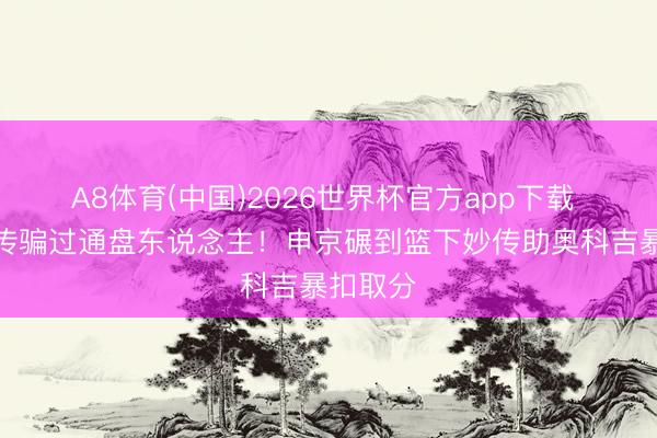 A8体育(中国)2026世界杯官方app下载 假抛真传骗过通盘东说念主！申京碾到篮下妙传助奥科吉暴扣取分