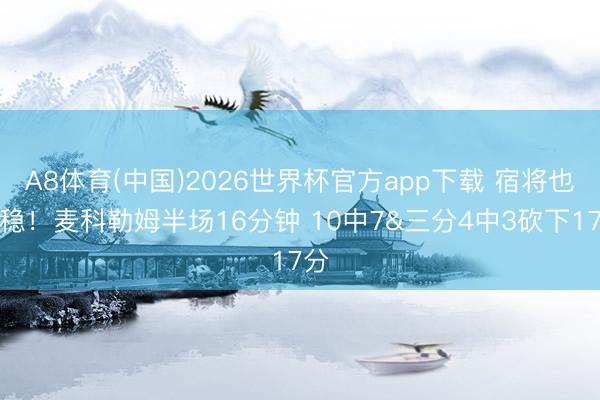 A8体育(中国)2026世界杯官方app下载 宿将也曾稳！麦科勒姆半场16分钟 10中7&三分4中3砍下17分