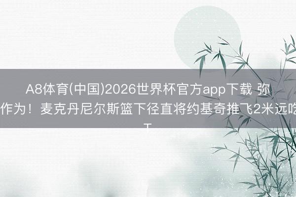 A8体育(中国)2026世界杯官方app下载 弥散作为！麦克丹尼尔斯篮下径直将约基奇推飞2米远吃T