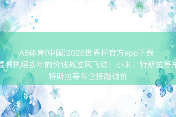 A8体育(中国)2026世界杯官方app下载 新能源汽车阛阓执续多年的价钱战逆风飞动!小米、特斯拉等车企接踵调价