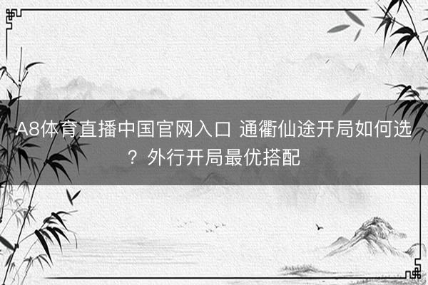 A8体育直播中国官网入口 通衢仙途开局如何选？外行开局最优搭配