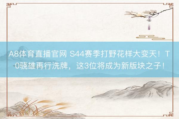 A8体育直播官网 S44赛季打野花样大变天!T0骁雄再行洗牌,这3位将成为新版块之子!