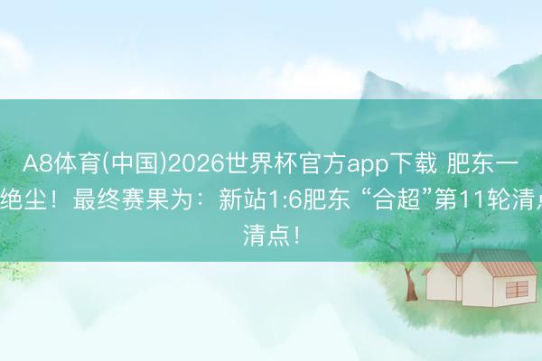 A8体育(中国)2026世界杯官方app下载 肥东一骑绝尘！最终赛果为：新站1:6肥东 “合超”第11轮清点！