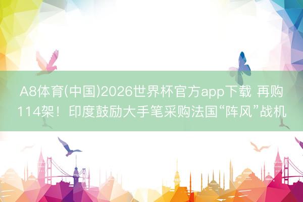 A8体育(中国)2026世界杯官方app下载 再购114架！印度鼓励大手笔采购法国“阵风”战机
