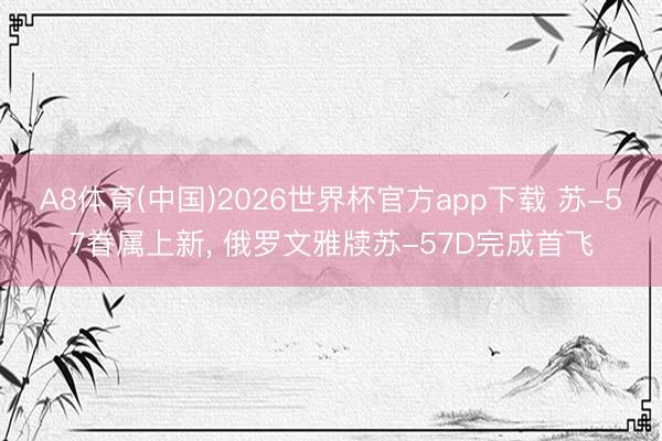 A8体育(中国)2026世界杯官方app下载 苏-57眷属上新， 俄罗文雅牍苏-57D完成首飞