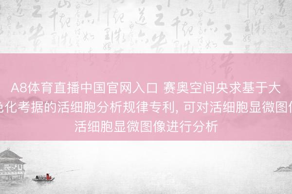 A8体育直播中国官网入口 赛奥空间央求基于大模子与神色化考据的活细胞分析规律专利， 可对活细胞显微图像进行分析