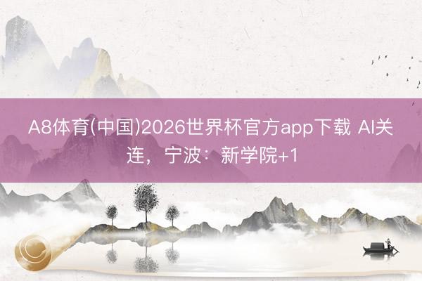 A8体育(中国)2026世界杯官方app下载 AI关连，宁波：新学院+1
