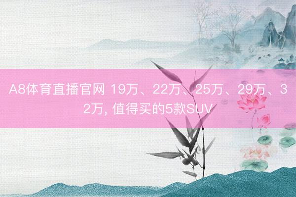 A8体育直播官网 19万、22万、25万、29万、32万， 值得买的5款SUV